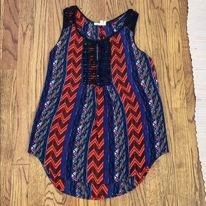 patterned blouse tank